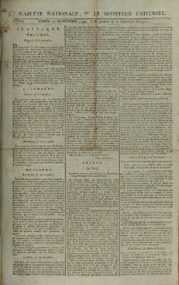 Gazette nationale, ou le moniteur universel (Le moniteur universel) Dienstag 27. November 1792