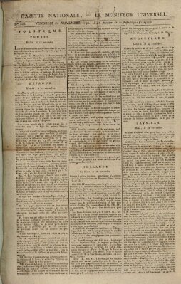 Gazette nationale, ou le moniteur universel (Le moniteur universel) Freitag 30. November 1792