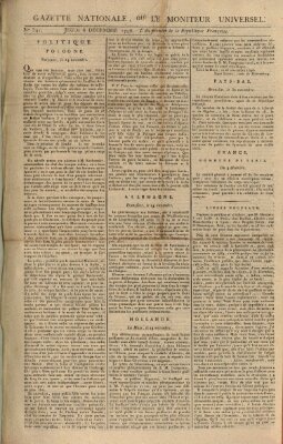 Gazette nationale, ou le moniteur universel (Le moniteur universel) Donnerstag 6. Dezember 1792