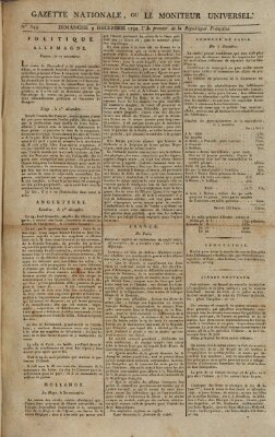 Gazette nationale, ou le moniteur universel (Le moniteur universel) Sonntag 9. Dezember 1792