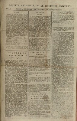 Gazette nationale, ou le moniteur universel (Le moniteur universel) Dienstag 11. Dezember 1792