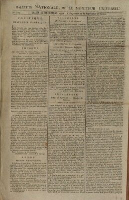 Gazette nationale, ou le moniteur universel (Le moniteur universel) Donnerstag 27. Dezember 1792