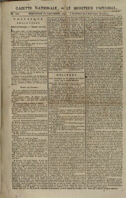 Gazette nationale, ou le moniteur universel (Le moniteur universel) Sonntag 30. Dezember 1792