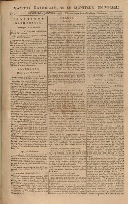 Gazette nationale, ou le moniteur universel (Le moniteur universel) Freitag 4. Januar 1793