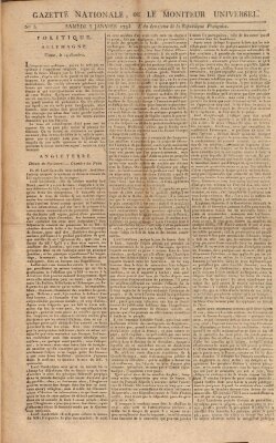 Gazette nationale, ou le moniteur universel (Le moniteur universel) Samstag 5. Januar 1793