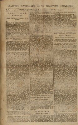 Gazette nationale, ou le moniteur universel (Le moniteur universel) Dienstag 8. Januar 1793