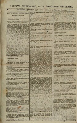 Gazette nationale, ou le moniteur universel (Le moniteur universel) Mittwoch 9. Januar 1793