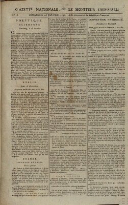 Gazette nationale, ou le moniteur universel (Le moniteur universel) Sonntag 13. Januar 1793