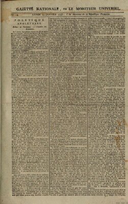 Gazette nationale, ou le moniteur universel (Le moniteur universel) Montag 14. Januar 1793