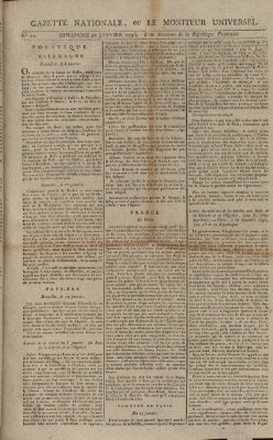 Gazette nationale, ou le moniteur universel (Le moniteur universel) Sunday 20. January 1793