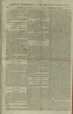 Gazette nationale, ou le moniteur universel (Le moniteur universel) Donnerstag 24. Januar 1793