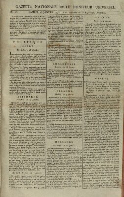 Gazette nationale, ou le moniteur universel (Le moniteur universel) Samstag 26. Januar 1793