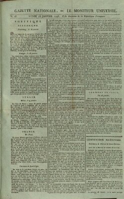 Gazette nationale, ou le moniteur universel (Le moniteur universel) Montag 28. Januar 1793