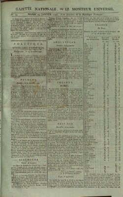 Gazette nationale, ou le moniteur universel (Le moniteur universel) Dienstag 29. Januar 1793