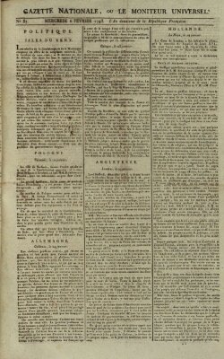 Gazette nationale, ou le moniteur universel (Le moniteur universel) Mittwoch 6. Februar 1793