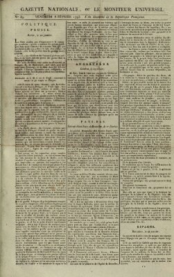 Gazette nationale, ou le moniteur universel (Le moniteur universel) Freitag 8. Februar 1793