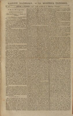 Gazette nationale, ou le moniteur universel (Le moniteur universel) Dienstag 12. Februar 1793