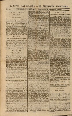 Gazette nationale, ou le moniteur universel (Le moniteur universel) Freitag 15. Februar 1793