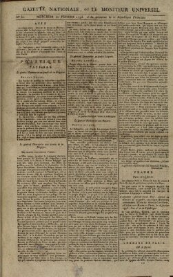 Gazette nationale, ou le moniteur universel (Le moniteur universel) Mittwoch 20. Februar 1793