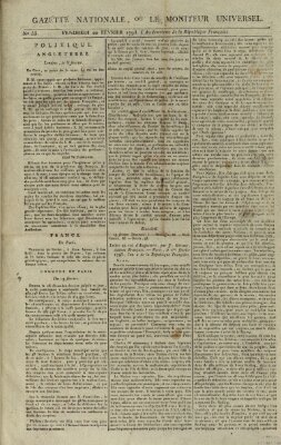 Gazette nationale, ou le moniteur universel (Le moniteur universel) Freitag 22. Februar 1793