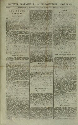 Gazette nationale, ou le moniteur universel (Le moniteur universel) Mittwoch 27. Februar 1793