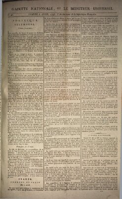 Gazette nationale, ou le moniteur universel (Le moniteur universel) Samstag 6. April 1793