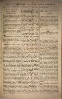 Gazette nationale, ou le moniteur universel (Le moniteur universel) Mittwoch 10. April 1793