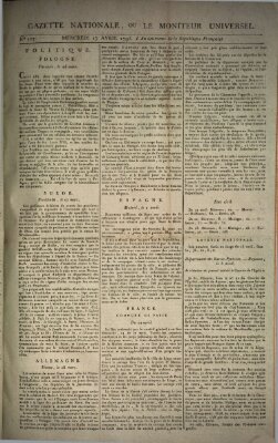 Gazette nationale, ou le moniteur universel (Le moniteur universel) Mittwoch 17. April 1793