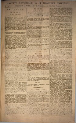 Gazette nationale, ou le moniteur universel (Le moniteur universel) Mittwoch 24. April 1793