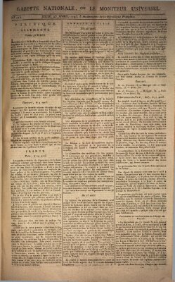 Gazette nationale, ou le moniteur universel (Le moniteur universel) Donnerstag 25. April 1793