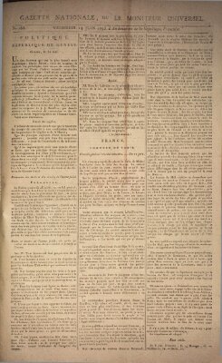Gazette nationale, ou le moniteur universel (Le moniteur universel) Freitag 14. Juni 1793