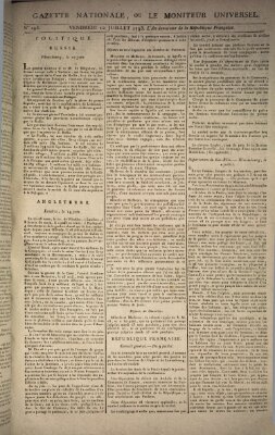 Gazette nationale, ou le moniteur universel (Le moniteur universel) Freitag 12. Juli 1793