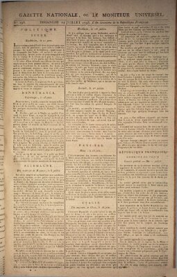 Gazette nationale, ou le moniteur universel (Le moniteur universel) Sonntag 14. Juli 1793