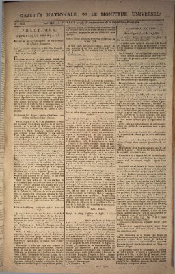 Gazette nationale, ou le moniteur universel (Le moniteur universel) Montag 15. Juli 1793