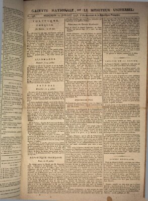 Gazette nationale, ou le moniteur universel (Le moniteur universel) Mittwoch 17. Juli 1793