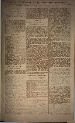 Gazette nationale, ou le moniteur universel (Le moniteur universel) Samstag 3. August 1793