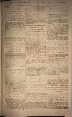 Gazette nationale, ou le moniteur universel (Le moniteur universel) Freitag 9. August 1793