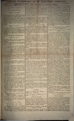 Gazette nationale, ou le moniteur universel (Le moniteur universel) Mittwoch 14. August 1793