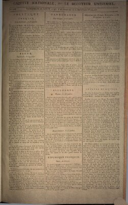 Gazette nationale, ou le moniteur universel (Le moniteur universel) Freitag 16. August 1793