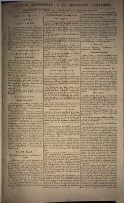 Gazette nationale, ou le moniteur universel (Le moniteur universel) Sonntag 18. August 1793