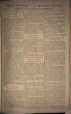 Gazette nationale, ou le moniteur universel (Le moniteur universel) Freitag 23. August 1793