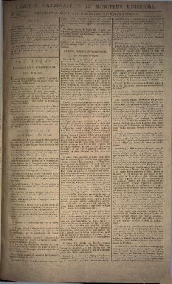 Gazette nationale, ou le moniteur universel (Le moniteur universel) Mittwoch 28. August 1793