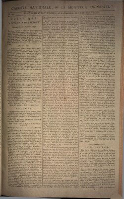 Gazette nationale, ou le moniteur universel (Le moniteur universel) Sonntag 1. September 1793