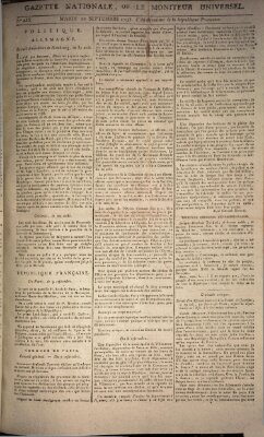 Gazette nationale, ou le moniteur universel (Le moniteur universel) Dienstag 10. September 1793