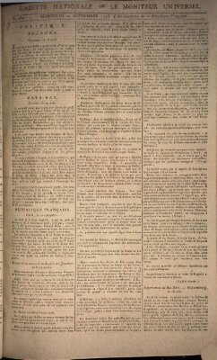 Gazette nationale, ou le moniteur universel (Le moniteur universel) Mittwoch 11. September 1793