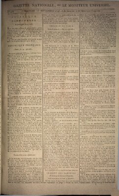 Gazette nationale, ou le moniteur universel (Le moniteur universel) Sonntag 15. September 1793