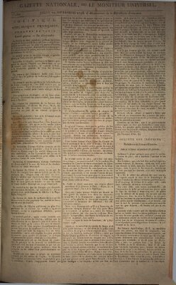 Gazette nationale, ou le moniteur universel (Le moniteur universel) Donnerstag 19. September 1793