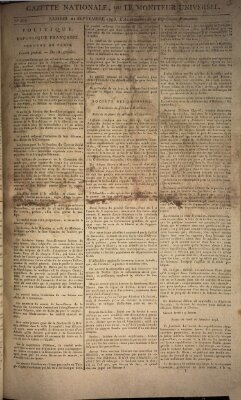 Gazette nationale, ou le moniteur universel (Le moniteur universel) Samstag 21. September 1793