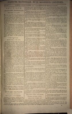 Gazette nationale, ou le moniteur universel (Le moniteur universel) Samstag 28. September 1793