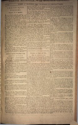 Gazette nationale, ou le moniteur universel (Le moniteur universel) Dienstag 1. Oktober 1793